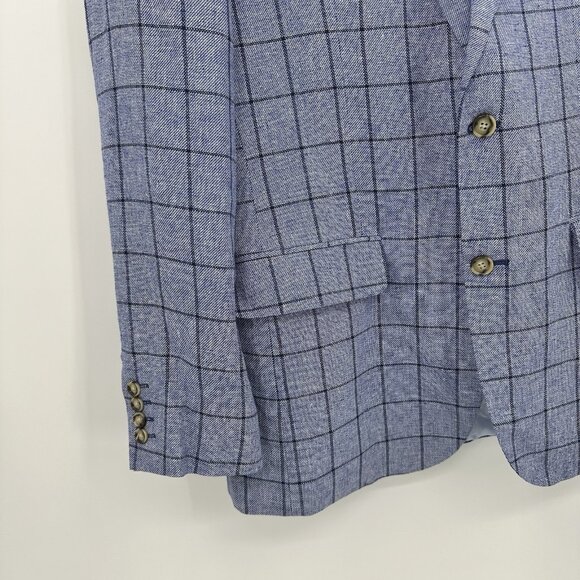 STAFFORD jacket blazer sport coat blue 40L - Picture 5 of 9